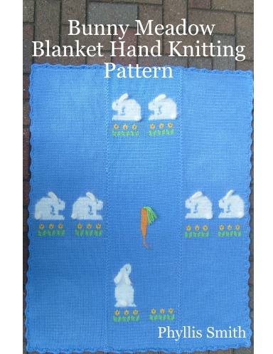 Bunny Meadow Blanket Hand Knitting Pattern