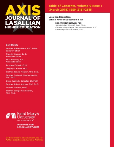 AXIS: Journal of Lasallian Higher Education 9:1