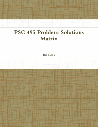 PSC 495 Problem Solutions Matrix