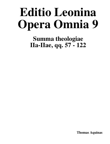 Aquinas: Opera omnia 09