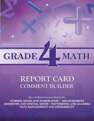 Grade 4 Math Report Card Comment Builder