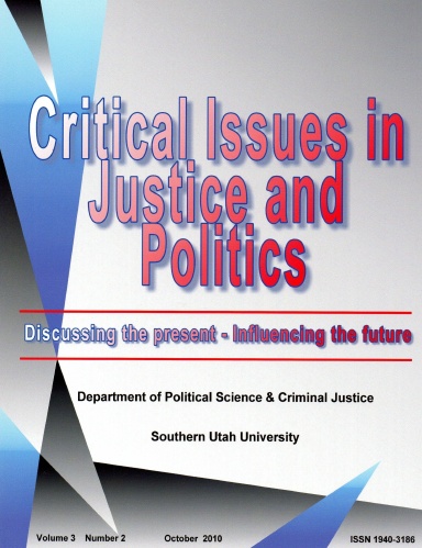 Critical Issues in Justice  and Politics V3N2