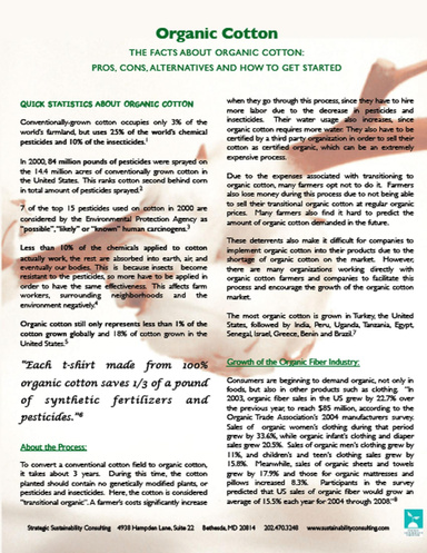 The Facts About Organic Cotton