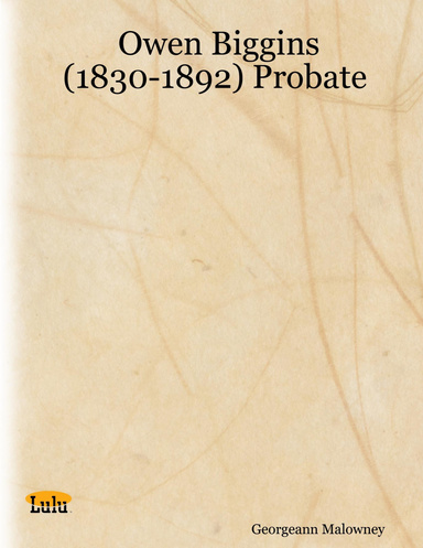Owen Biggins (1830-1892) Probate