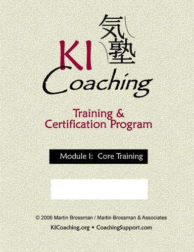 KI Coaching Training Participant Workbook by Martin Brossman