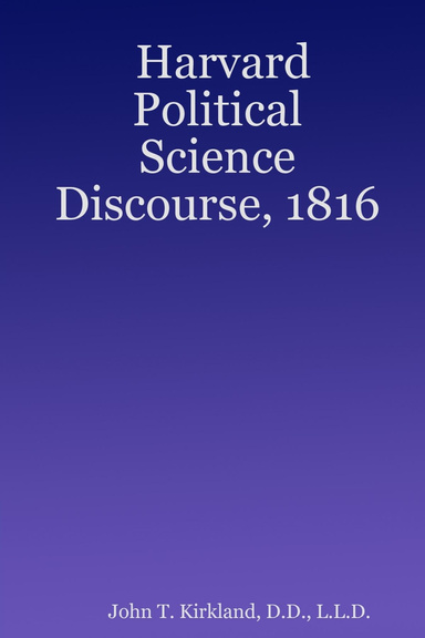 Harvard Political Science Discourse, 1816
