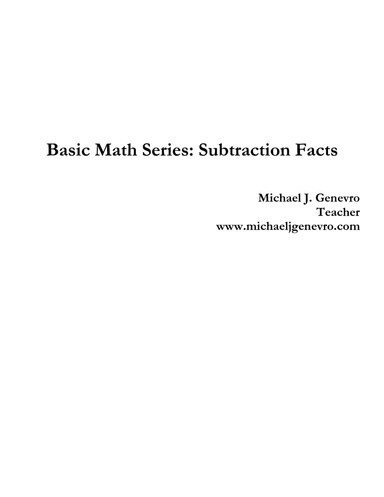 Basic Math Series: Subtraction Facts