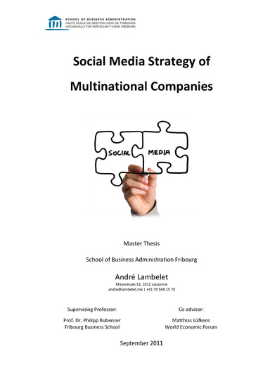 Social Media Strategy of Multinational Companies