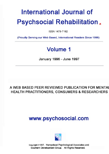 International Journal of Psychosocial Rehabilitation Vol. 1