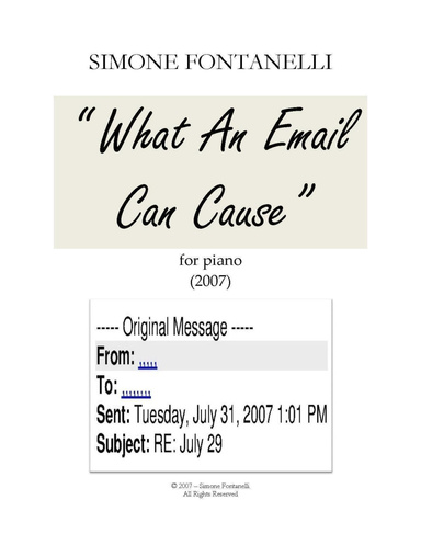What An Email Can Cause - for piano