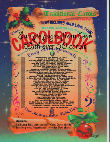 Traditional Christmas Carol Book sample Lyrics and pages from carolbook over 50 carols
