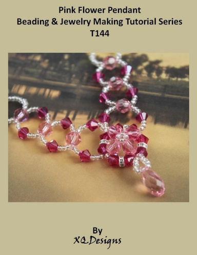 Pink Flower Pendant Beading & Jewelry Making Tutorial Series T144