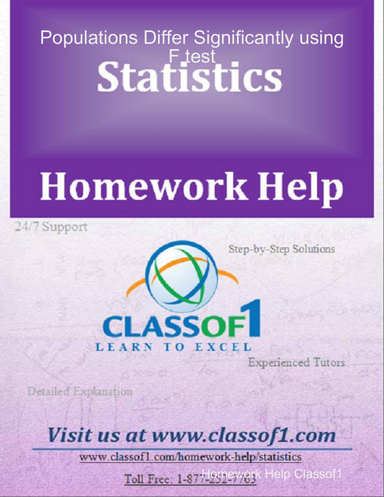 Populations Differ Significantly using F test