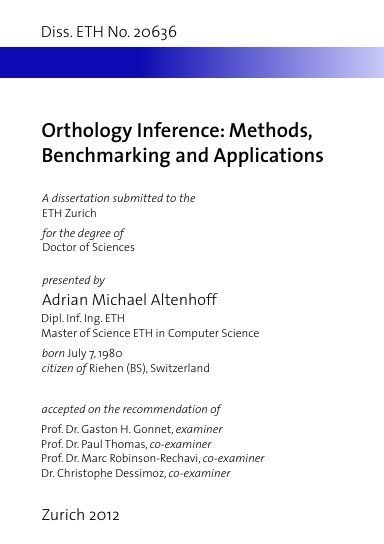 Orthology Inference: Methods, Benchmarking and Applications