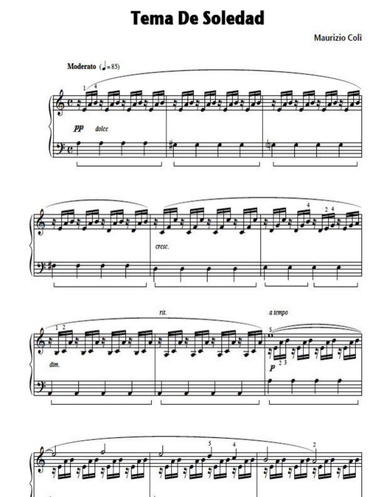 Tema De Soledad (piano sheet music)
