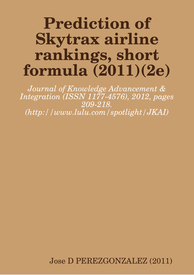 Prediction of Skytrax airline rankings, short formula 2011 2e