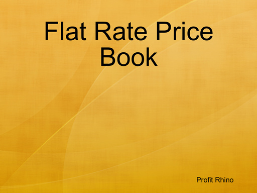 Flat Rate Price Book