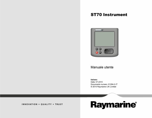 ST70 Instrument Manuale utente (81284-2) - ITALIANO (IT)