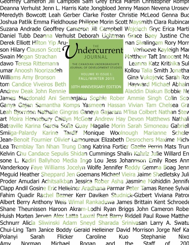 Undercurrent Journal: Vol. 11, Issue 1 (Winter 2015) [COLOR]