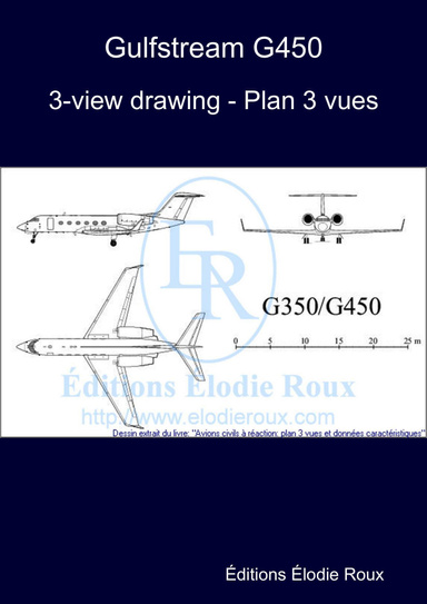 3-view drawing - Plan 3 vues - Gulfstream G450