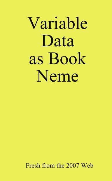 Variable Data as a Book Neme