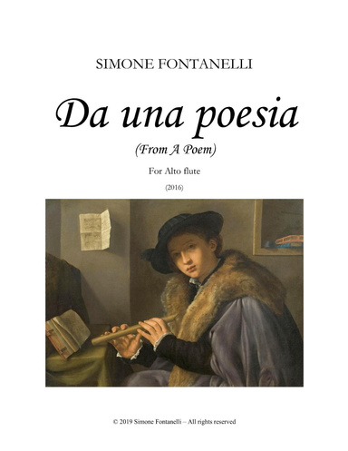 Simone Fontanelli - DA UNA POESIA (From a Poem), for Alto flute - Music score