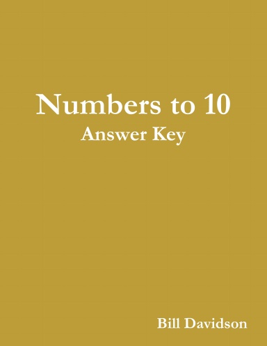Book 1: Numbers to 10 Answer Key
