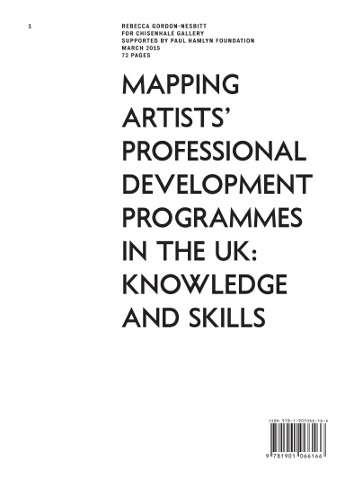 Mapping Artists’ Professional Development Programmes in the UK: Knowledge and Skills