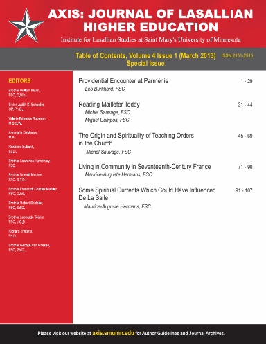 AXIS: Journal of Lasallian Higher Education 4:1