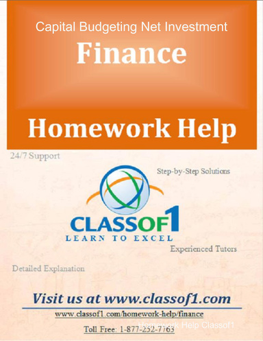 Capital Budgeting Net Investment