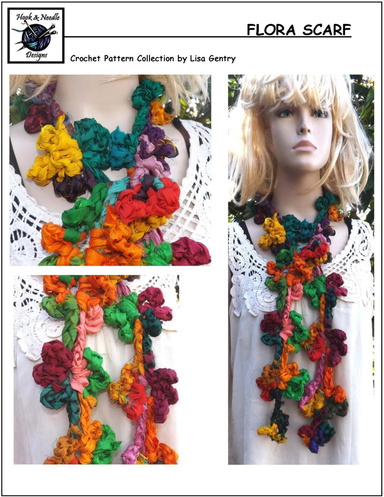 Flora Scarf - Crochet Pattern for Flower Scarf