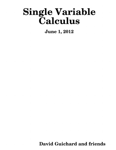 Single Variable Calculus, 2012.06.01