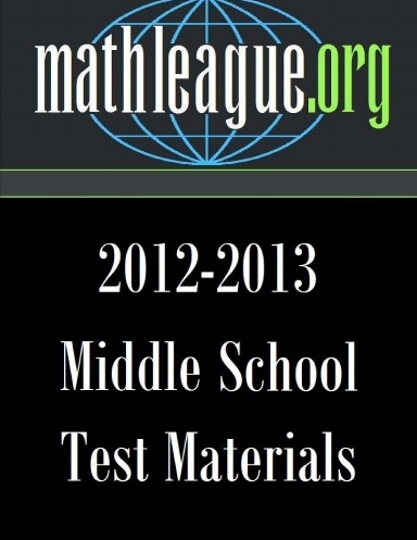 Middle School Test Materials 2012-2013
