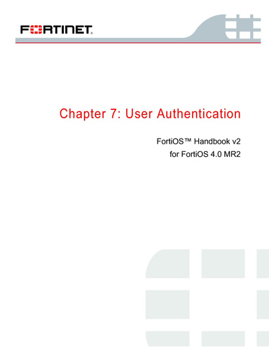 FortiOS Handbook V2, Chapter 7: User Authentication