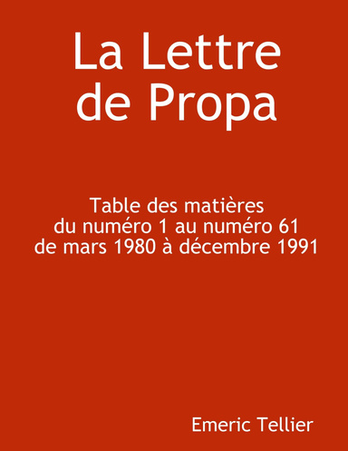 La Lettre de Propa