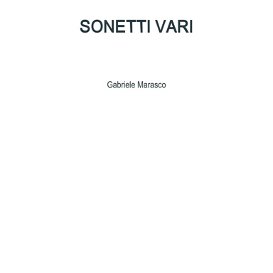 SONETTI VARI