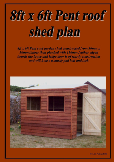 8ft x 6ft pent roof shed plans