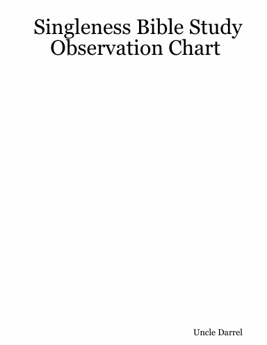 Singleness Bible Study Observation Chart