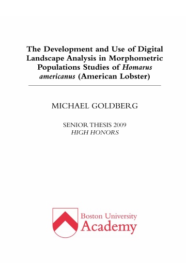The Development and Use of Digital Landscape Analysis in Morphometric Populations Studies of Homarus americanus