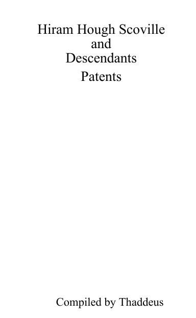 Hiram Hough scoville and Descendants Patents