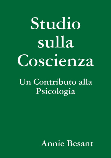 Studio sulla Coscienza Contributo alla Psicologia