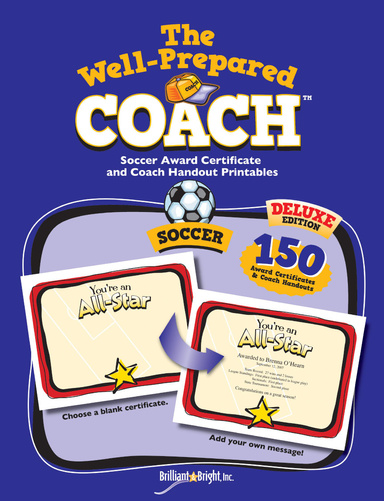 The Well-Prepared Coach Soccer Award Certificate and Coach Handout Printables