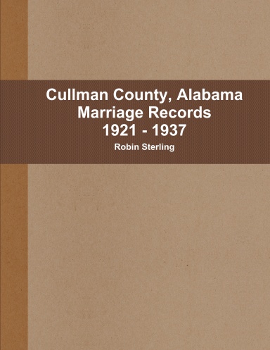 Cullman County, Alabama Marriages 1921 - 1937
