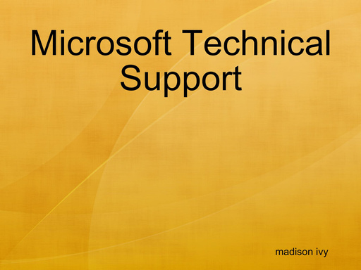 Microsoft Technical Support