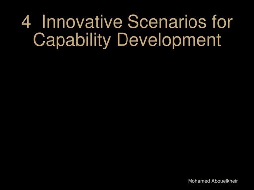 4 Innovative Scenarios for Capability Development