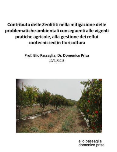 Contributo delle zeolititi nella mitigazione delle problematiche ambientali conseguenti alle vigenti pratiche agricole, alla gestione dei reflui zootecnici ed in floricoltura