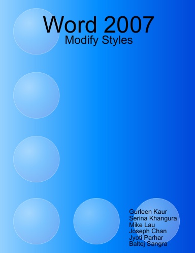 Word 2007 - Modify Styles