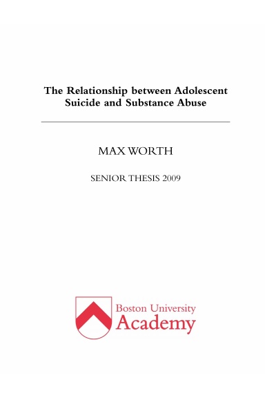 The Relationship between Adolescent Suicide and Substance Abuse