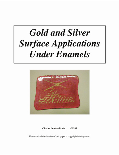Gold Applications for Enameling