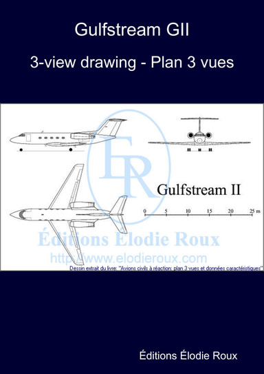 3-view drawing - Plan 3 vues - Gulfstream GII